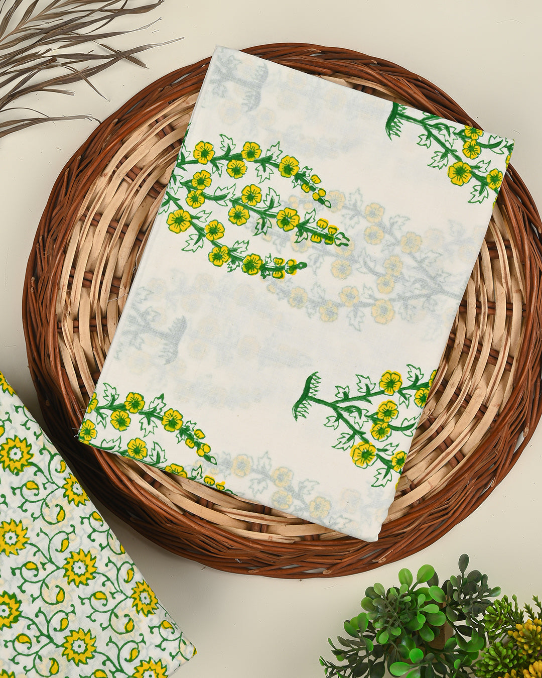 Premium Sanganeri Printed Cotton Suit Top And Bottom Set BSTB28