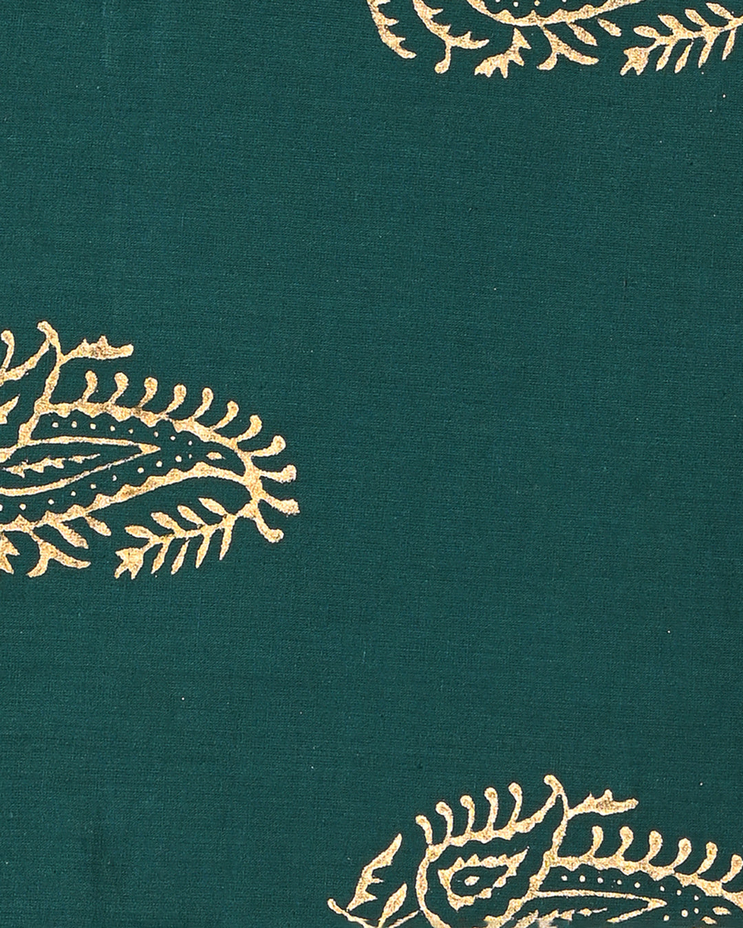 Premium Green Golden Hand Block Print Cotton Suit Sets With Cotton Dupatta CFCOTMU66