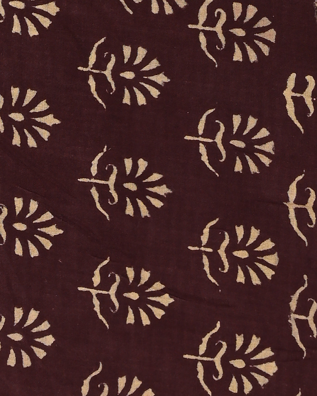 Premium Brown Golden Print Cotton Suit With Chiffon Dupatta CFCOTCH47