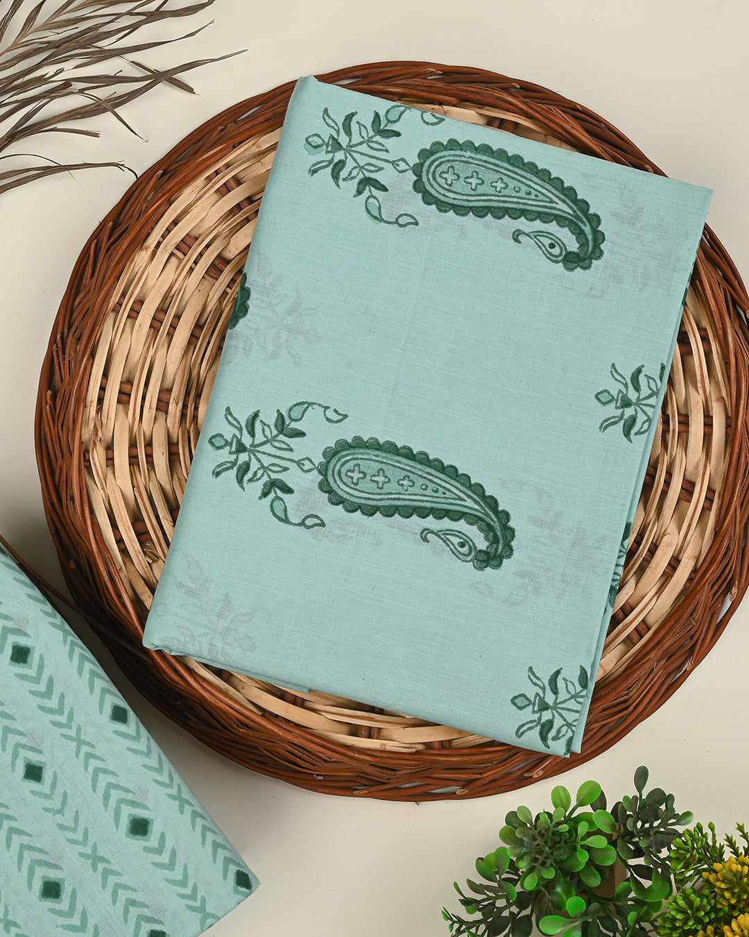 Exclusive Sanganeri Printed Cotton Suit Top And Bottom Set BSTB14