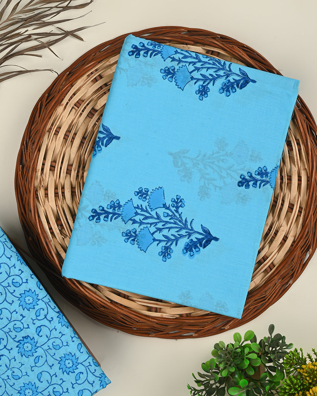 Exclusive Sanganeri Printed Cotton Suit Top And Bottom Set BSTB16