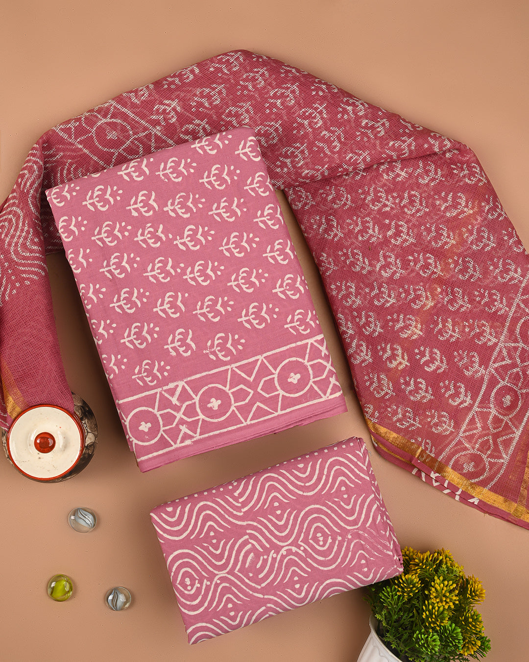New Discharge Print Cotton Sets With Kota Dupatta CFCOTKO53