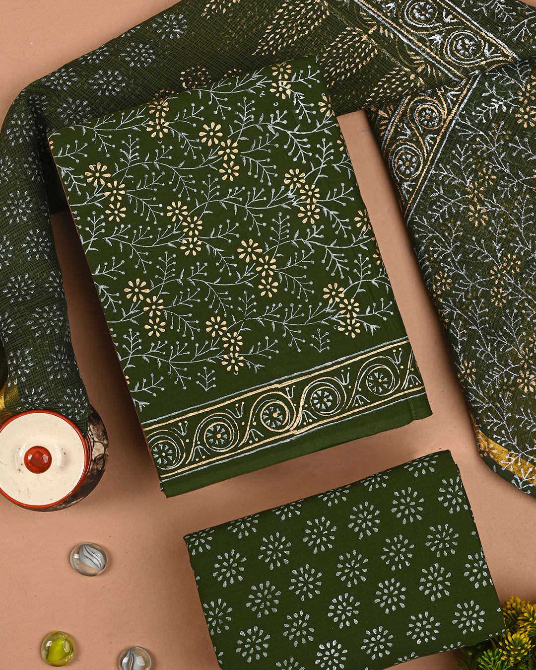 New Traditional Hand Block Print Cotton Sets With Kota Dupatta CFCOTKO69