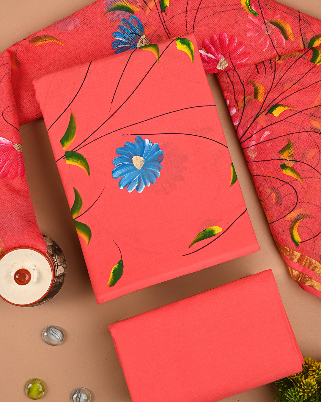 New Traditional Hand Block Print Cotton Sets With Kota Dupatta CFCOTKO60
