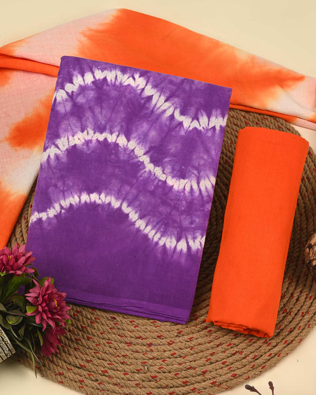 New Discharge Print Cotton Suit Sets With Cotton Dupatta CFCOTMU15