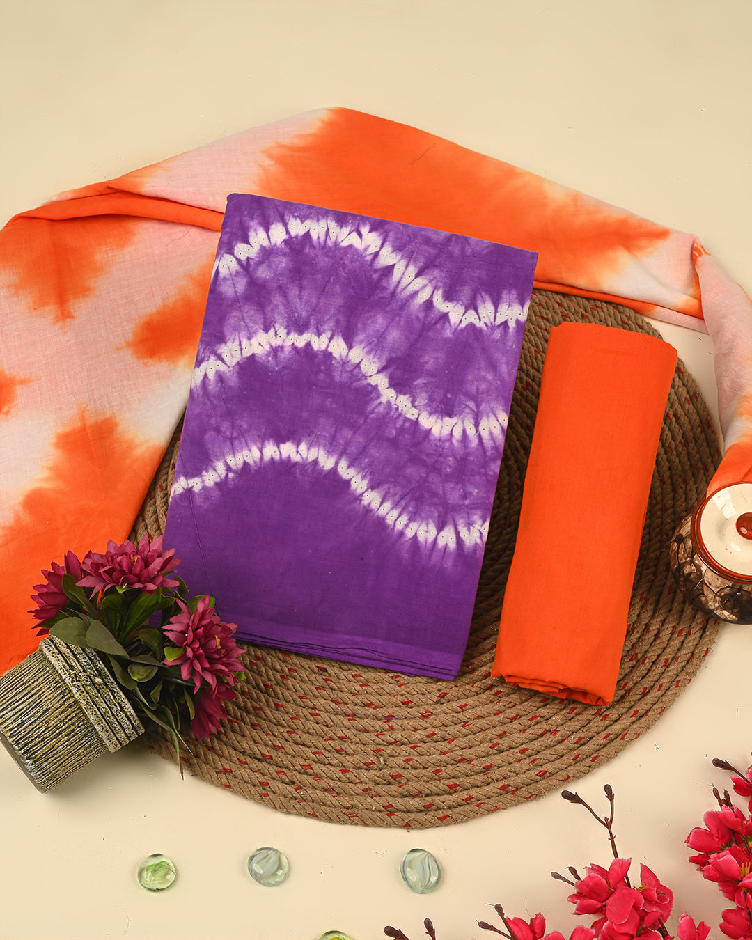 New Discharge Print Cotton Suit Sets With Cotton Dupatta CFCOTMU15