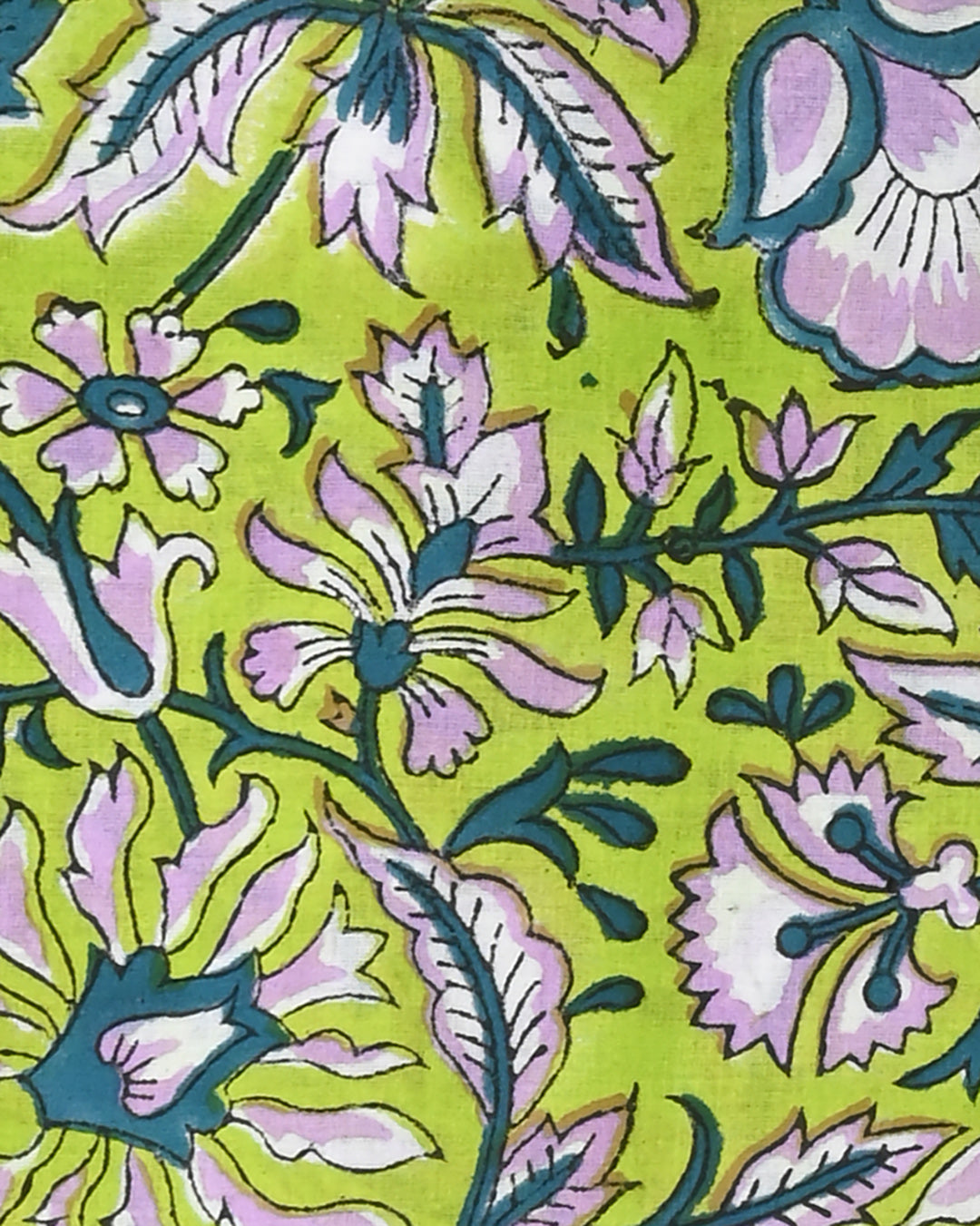 New Green Sanganeri Rapid Printed Cotton Suit With Chiffon Dupatta CFCOTCH36