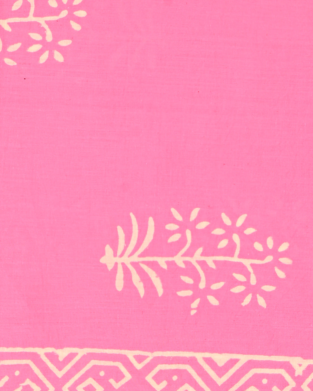 New Exclusive Hand Block Discharge Printed Cotton Suit With Kota Doria Duppata(CFCOTKO03)