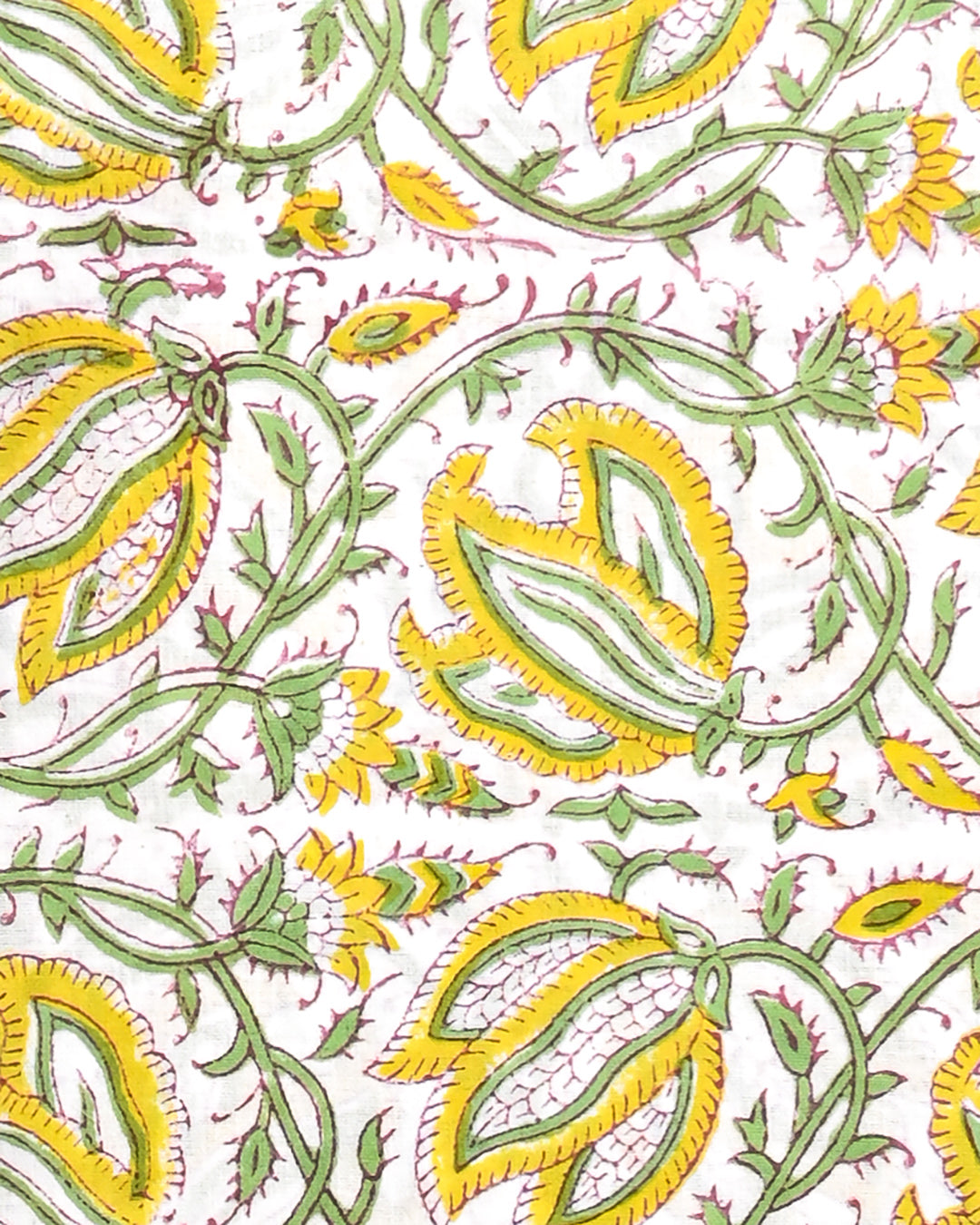 Premium Light Yellow Sanganeri Printed Cotton Suit With Lilen Dupatta CFLID19