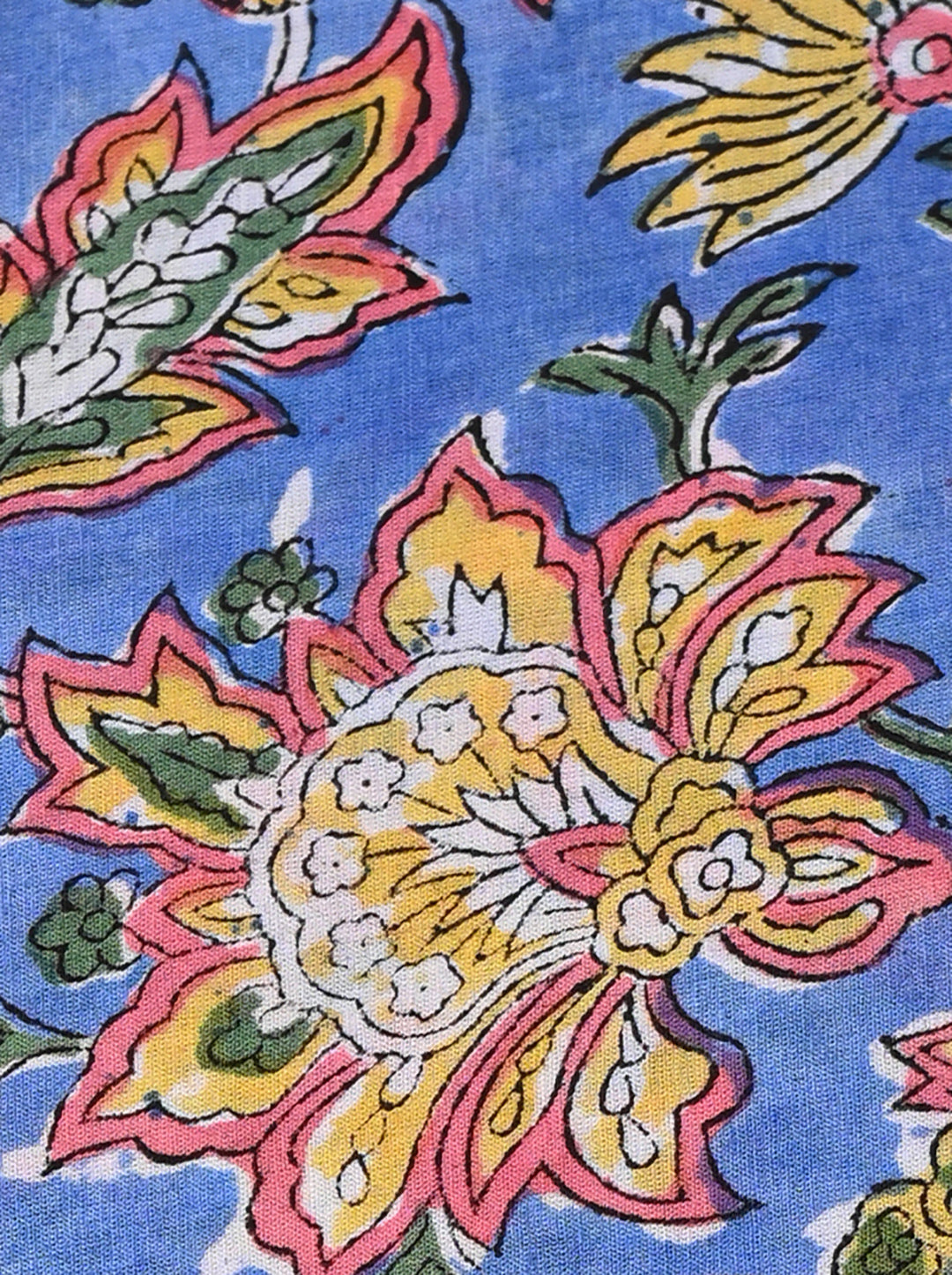 Premium Blue Sanganeri Print Cotton Suit With Kota Doria Dupatta CFCOTKO44