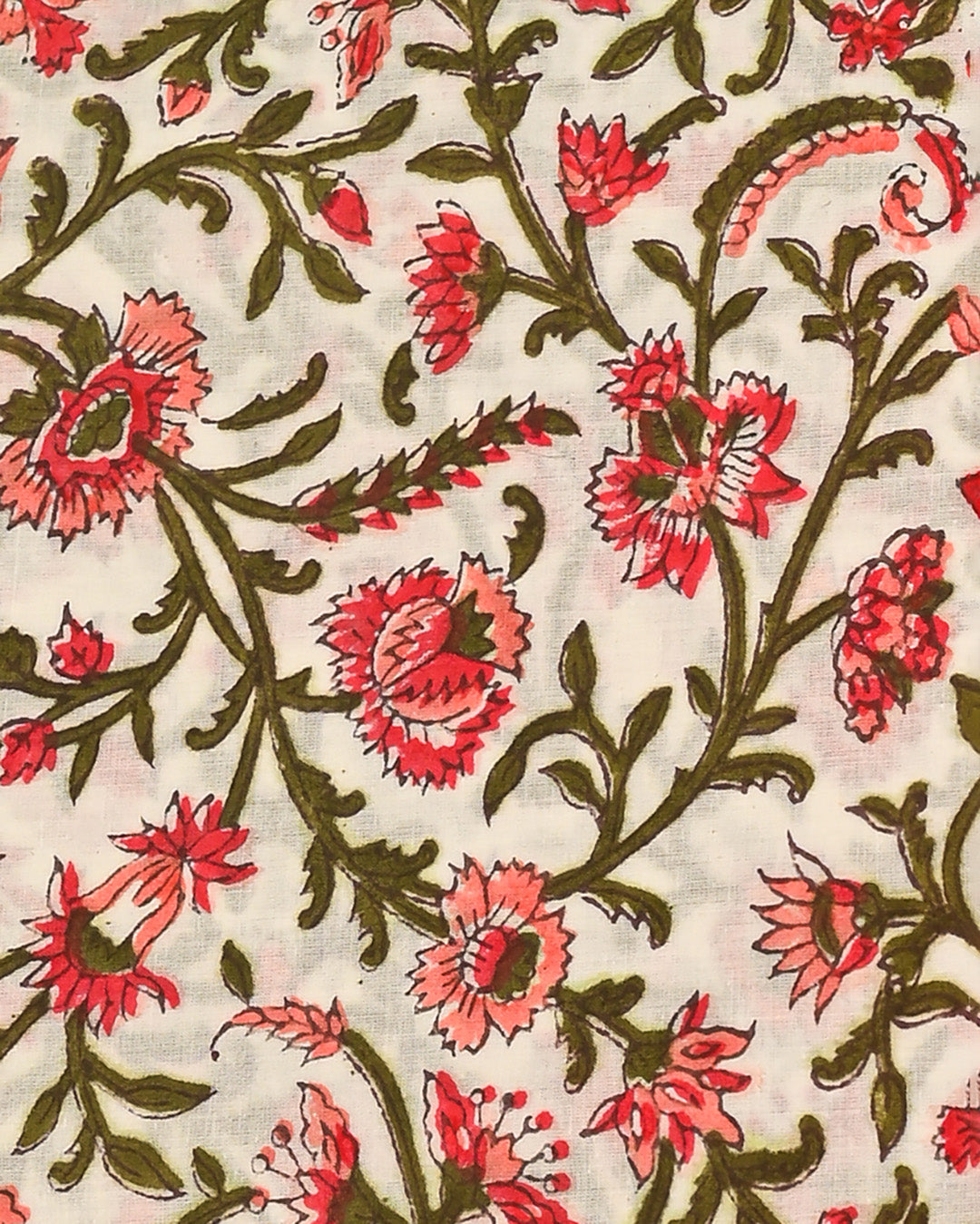 Exclusive Red and White Hand Block Print Cotton Suit With Kota Dupatta CFCOTKO22
