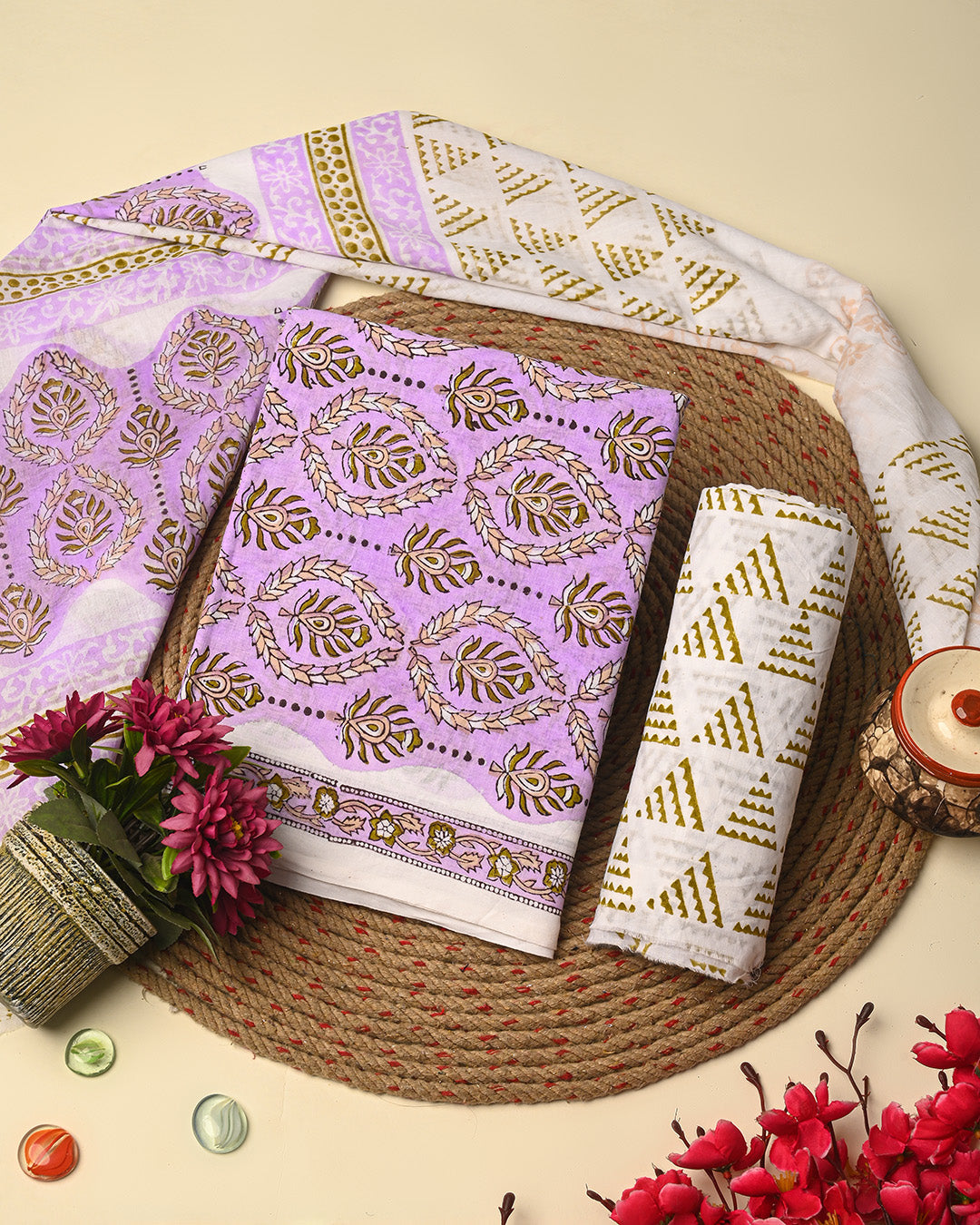 Exclusive Cotton Suit Sets With Cotton Dupatta CFCOTMU32