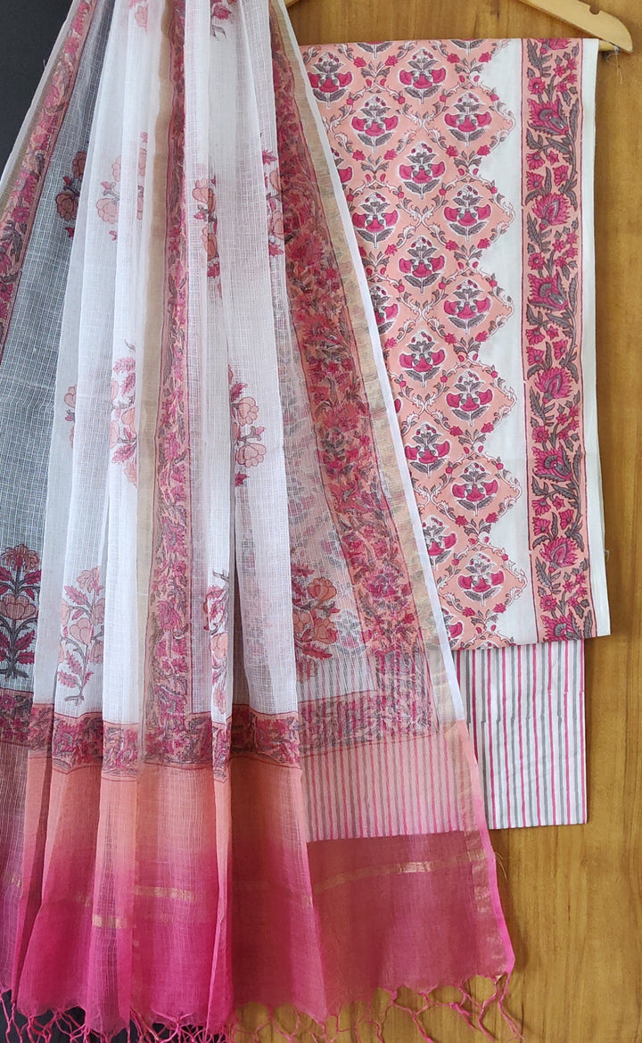 New Floral Jaal Multi Color Cotton Suit With Kota Doria Dupatta COCOTKO05