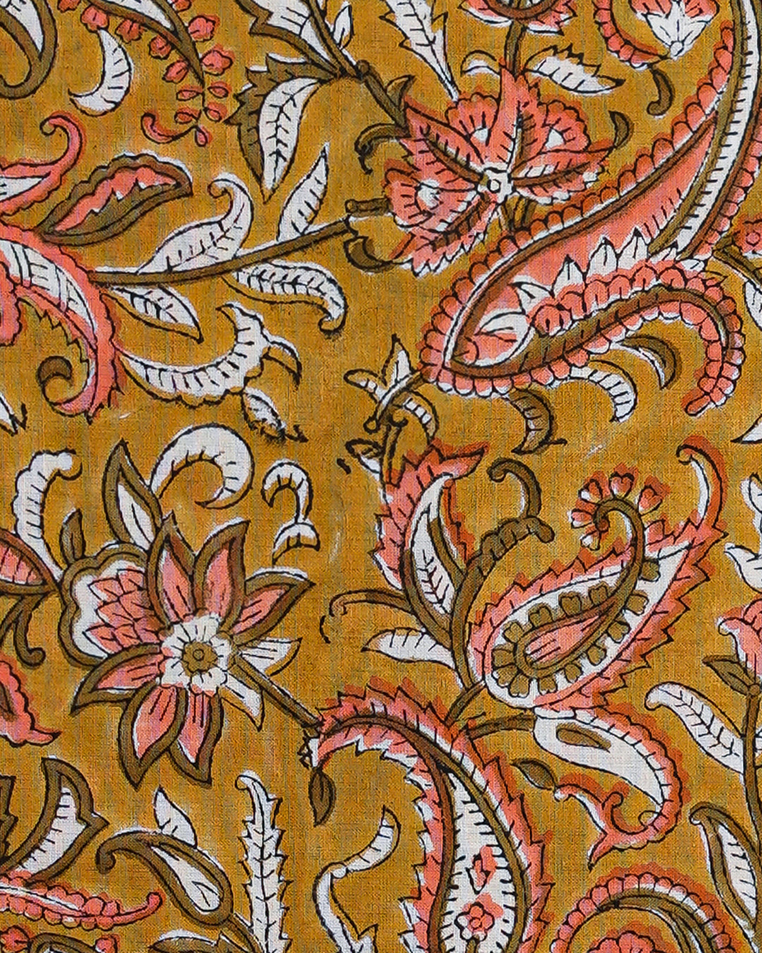 New Brown Sanganeri Jaal Printed Cotton Suit With Chiffon Dupatta CFCOTCH17