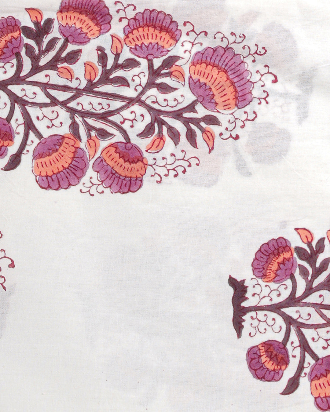 Sanganeri White Hand Block Print Cotton Suit Sets With Cotton Dupatta CFCOTMU59