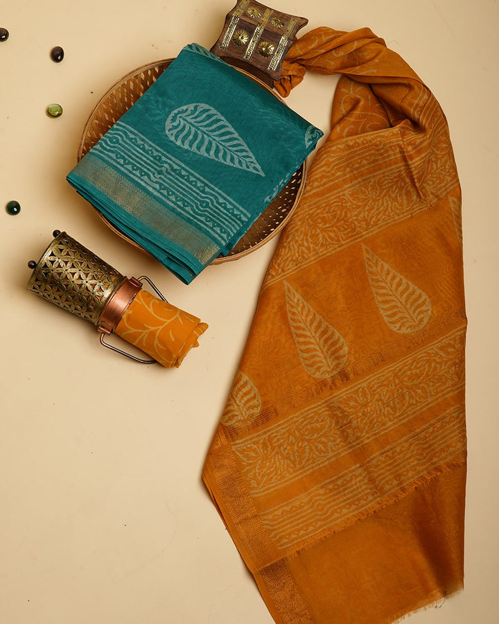Discharge Printed Maheshwari Silk Suit With Maheshwari Dupatta CFMAHMA16