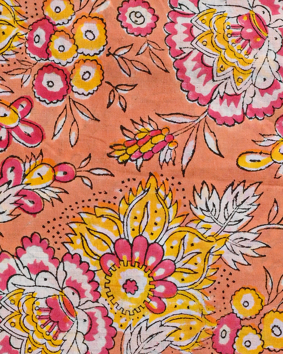 Graceful Orange Sanganeri Hand Block Print Cotton Suit Sets With Cotton Dupatta CFCOTMU21