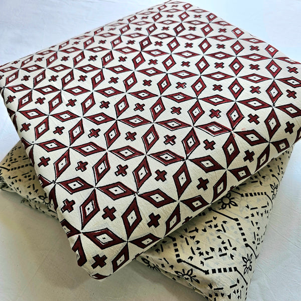 Traditional Sanganeri  Printed Cotton Suit Top And Bottom Set  EATB08