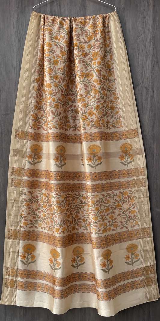 Luxury Sanganeri Print Maheshwari Silk Saree (BSMS06)