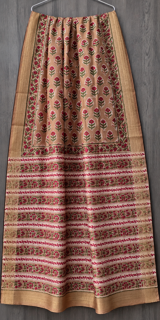Luxury Sanganeri Print Maheshwari Silk Saree (BSMS07)