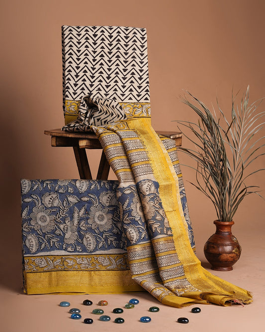 Premium Bagru Print Maheshwari Silk Suit Set (BSMAHMA24)