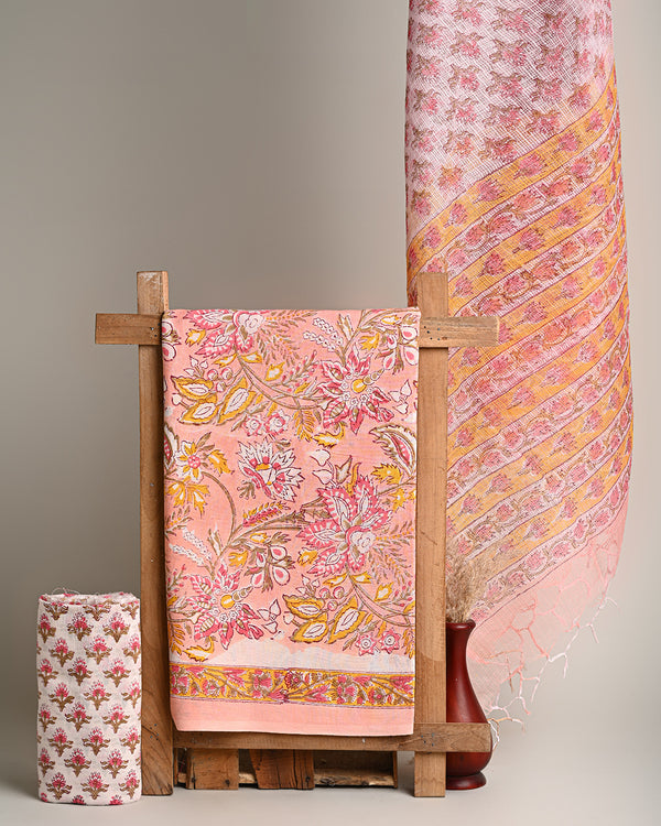 Premium Sanganeri Print Cotton Suit With Kota Doria Dupatta CFCOTKO20