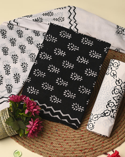 New  Hand Block Print Cotton Suit Sets With Cotton Dupatta CFCOTMU03