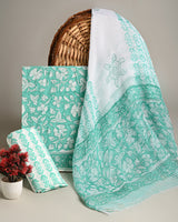 New Sanganeri Rapid Printed Cotton Suit With Chiffon Dupatta (CFCOTCH29)
