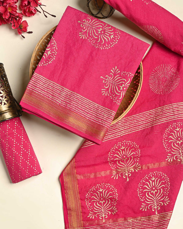 Premium Sanganeri Print Maheshwari Silk Suit Set CFMAHMA06