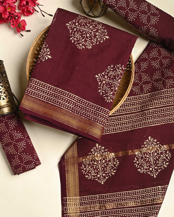 Premium Sanganeri Print Maheshwari Silk Suit Set CFMAHMA09