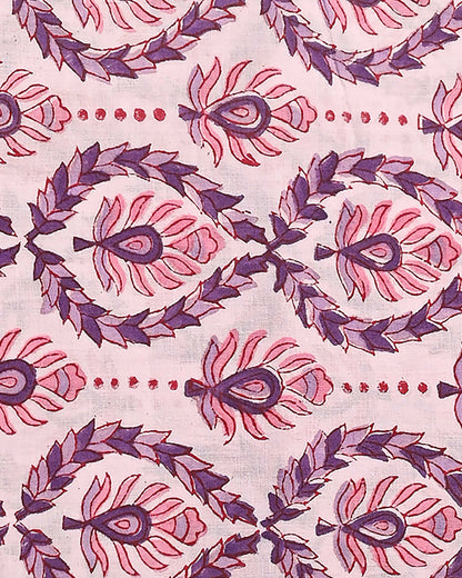 Trendy Pink Hand Block Printed Cotton Suit With Cotton Dupatta (BSCOTMU11)