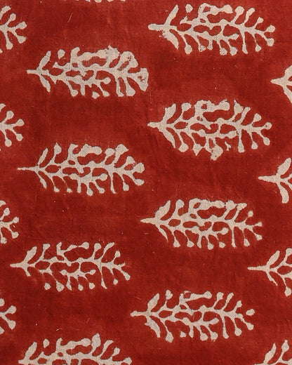 Traditional Hand Block Printed Cotton Suit With Chiffon Dupatta (BSCOTCH03)