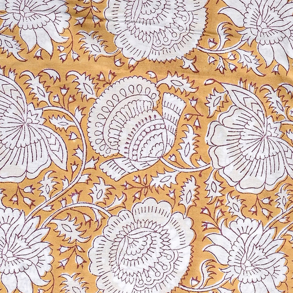 Exclusive  Yellow and White Hand Block Print Cotton Suit With Kota Dupatta CFCOTKO57