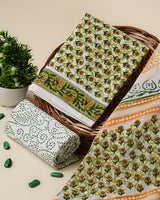 New Floral Hand Block Print Cotton Suit Sets With Cotton Dupatta  CFCOTMU35