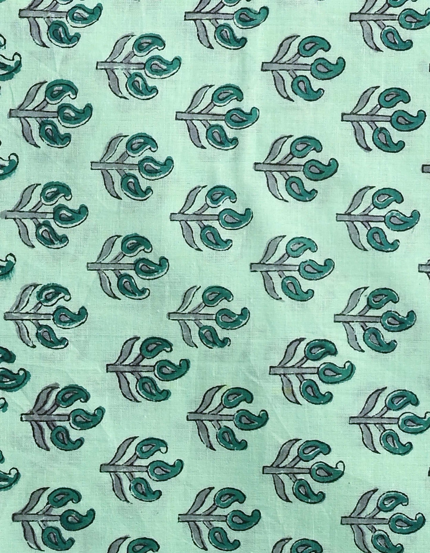 Exclusive Floral Hand Block Print Cotton Suit With Chiffon Dupatta (BSCOTCH43)