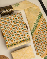 Graceful Sanganeri Hand Block Print Cotton Suit Sets With Cotton Dupatta  CFCOTMU46