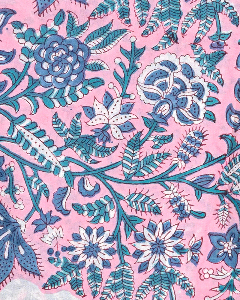 Exclusive Pink  Sanganeri Hand Block Print Cotton Suit Sets With Cotton Dupatta CFCOTMU67
