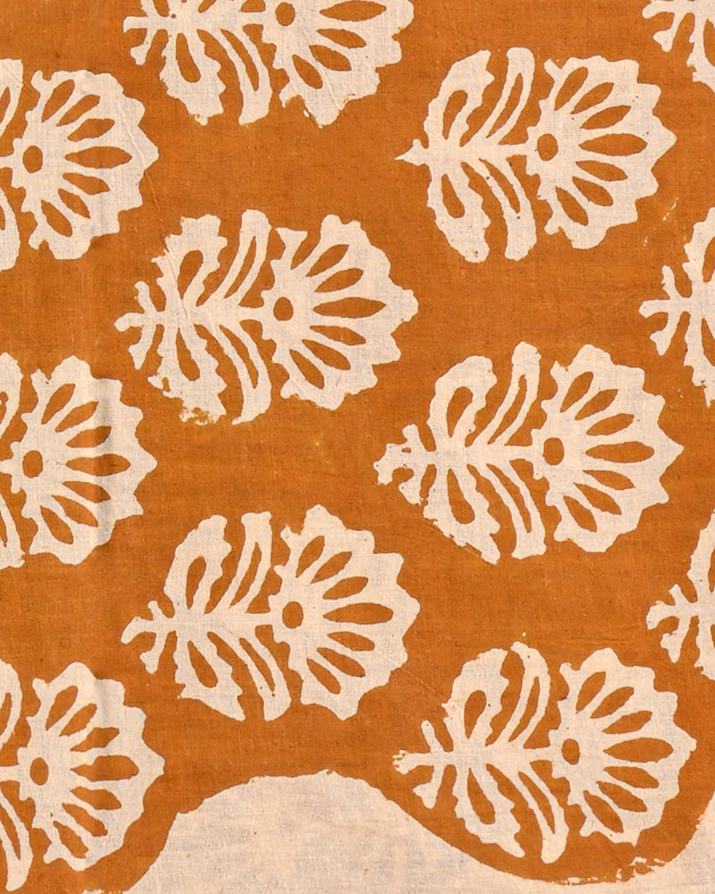 Orange Floral Print Cotton Suit Sets With Cotton Dupatta CFCOTMU26