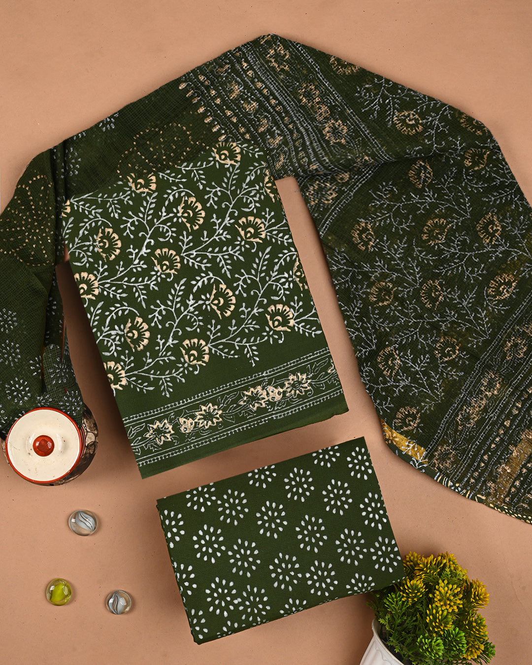 New Traditional Hand Block Print Cotton Sets With Kota Dupatta CFCOTKO69