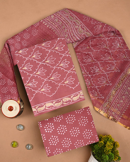Traditional Hand Block Print Cotton Sets With Kota Dupatta CFCOTKO55