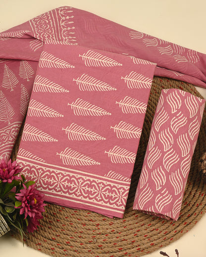 New Hand Discharge Print Cotton Suit Sets With Cotton Dupatta CFCOTMU12