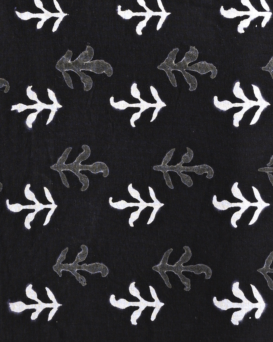 Black & White Hand Block Printed Cotton Suit With Cotton Dupatta(BSCOTMU18)