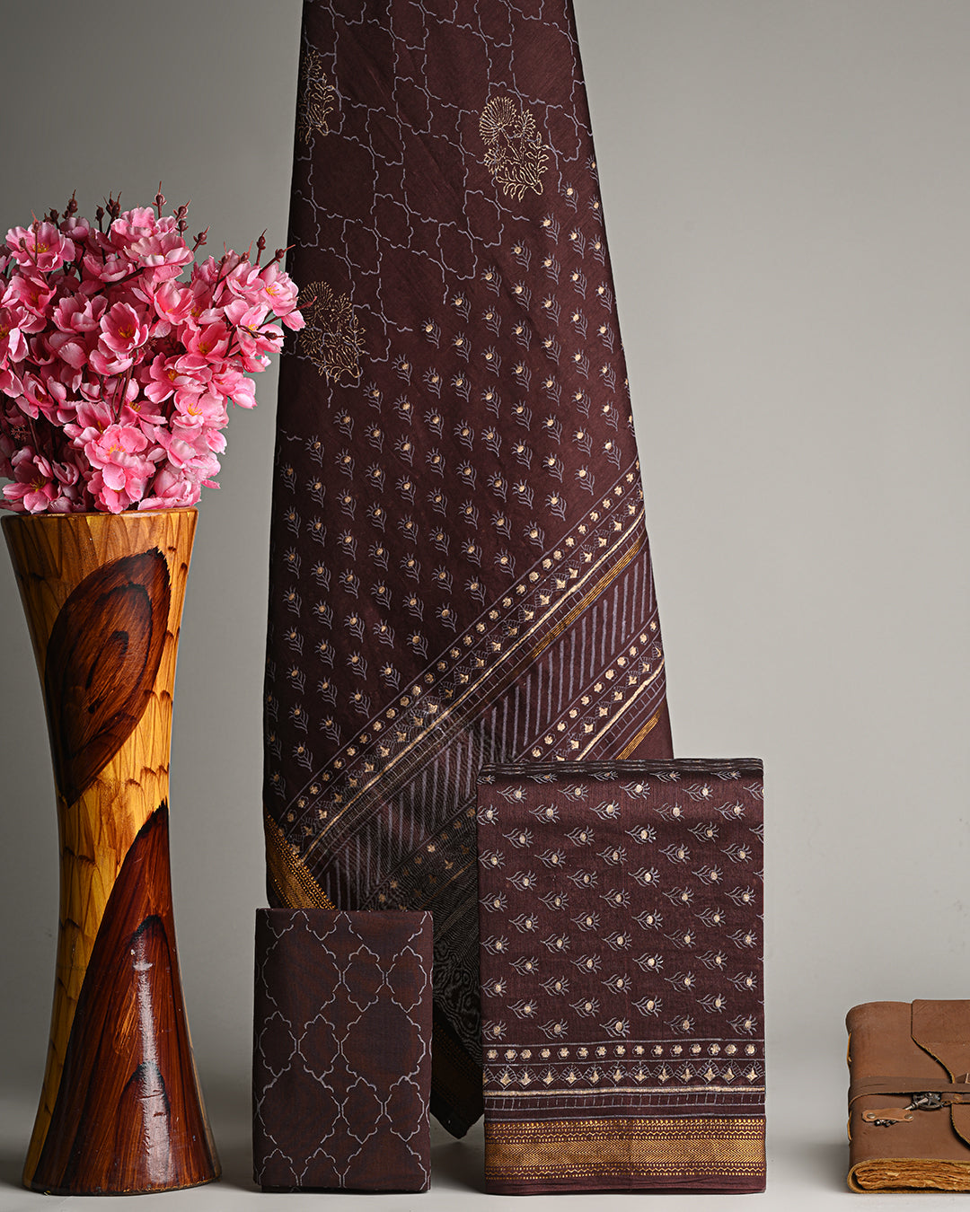 New Exclusive Gold And Khadi Print Maheshwari Silk Suit (BSMAHMA19)