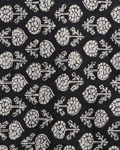 Premium Black Pigment Hand Block Printed Cotton Suit With Cotton Dupatta BSCOTMU19