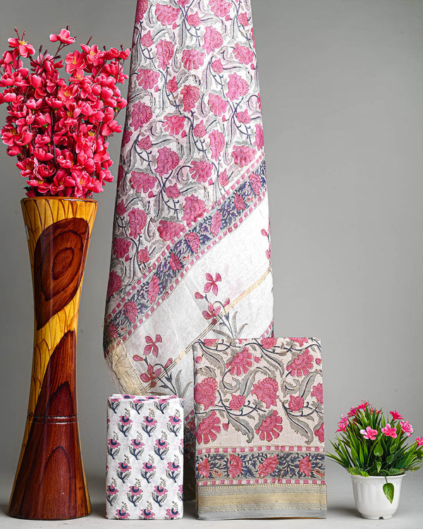 Premium Sanganeri Print Maheshwari Silk Suit Set CFMAHMA15