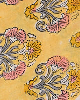 Exclusive Yellow Sanganeri Hand Block Print Cotton Suit Sets With Cotton Dupatta CFCOTMU32