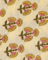 New Yellow Booti Sanganeri Hand Block Print Cotton Suit Sets With Cotton Dupatta CFCOTMU28