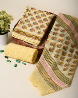 Sanganeri Hand Block Print Cotton Suit Sets With Cotton Dupatta CFCOTMU28