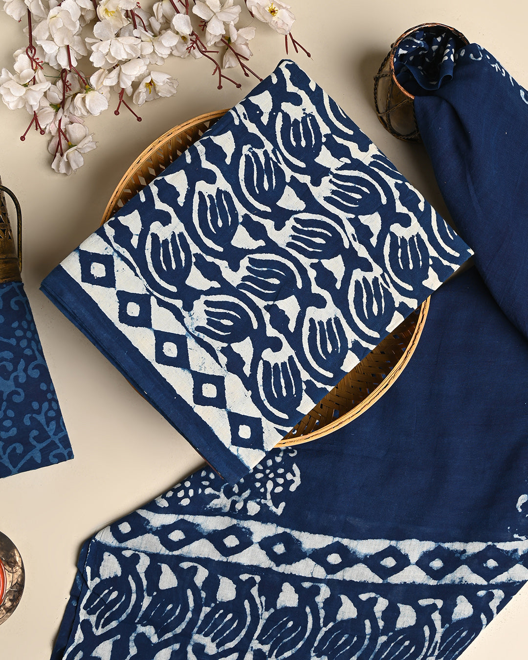 Traditional Dabu Printed Cotton Suit With Cotton Dupatta (BSCOTMU30)