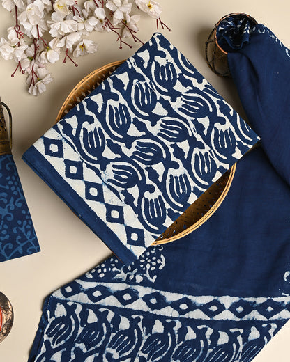 Traditional Dabu Printed Cotton Suit With Cotton Dupatta (BSCOTMU30)